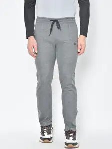 CHKOKKO Men Grey Solid Regular-Fit Track Pants