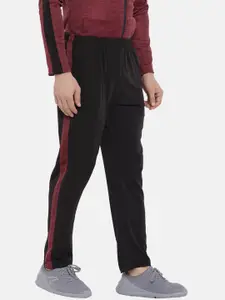 CHKOKKO Men Black Solid Regular-Fit Gym Track Pants