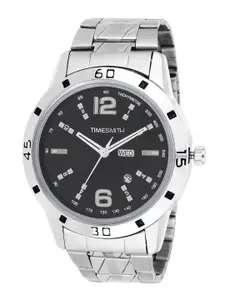 TIMESMITH Men Black Dial & Silver Toned Stainless Steel Straps Analogue Watch TSC-023