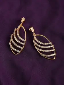 ZINU Gold-Plated Contemporary Drop Earrings