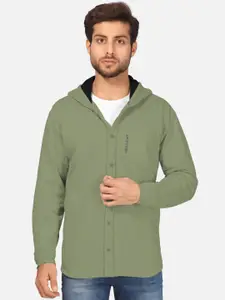BULLMER Men Lime Green Hooded Sweatshirt