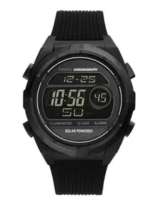 Fossil Men Black Skeleton Dial & Black Straps Digital Watch FS5859