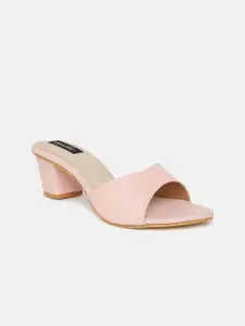 VAYONAA Pink PU Block Sandals