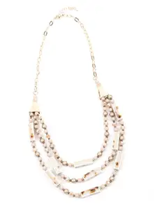 ODETTE Gold-Toned & Beige Necklace