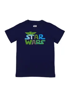 Star Wars by Wear Your Mind Boys Navy Blue Typography Star Wars Printed T-shirt