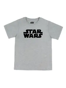 Star Wars by Wear Your Mind Boys Grey Typography Star Wars Applique T-shirt