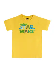 Star Wars by Wear Your Mind Boys Yellow Typography Star Wars Printed T-shirt
