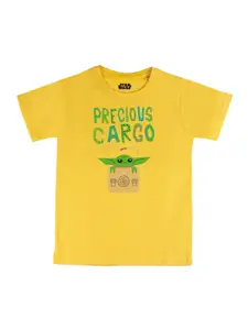 Star Wars by Wear Your Mind Boys Yellow & Green Yoda Printed T-shirt