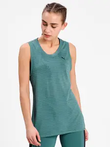 Puma Blue Studio Burnout  Yoga Tank Top