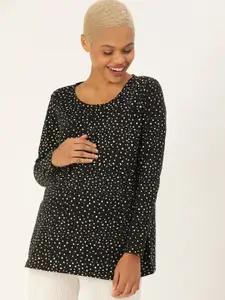Nejo Black & White Regular Maternity Top