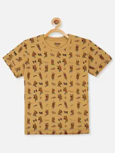 Kids Ville Boys Brown Scooby Doo Printed T-shirt
