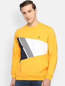 Louis Philippe Sport Men Yellow Colourblocked Sweatshirt
