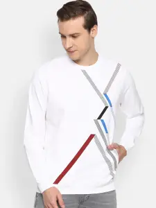 Louis Philippe Sport Men White Printed Sweatshirt