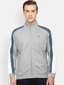 Louis Philippe Jeans Men Grey Striped Sweatshirt
