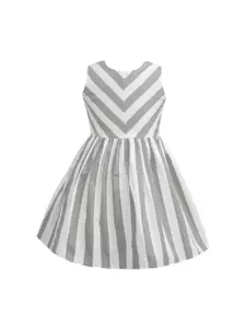 A.T.U.N. A T U N Grey Striped Dress