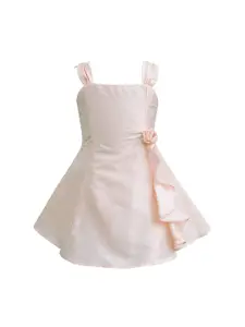 A.T.U.N. A T U N Girls Peach-Coloured A-Line Dress