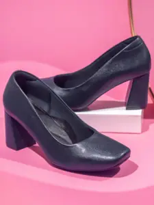 Inc 5 Women Navy Blue Block Heels