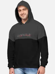 BULLMER Men Black Printed Hooded Sweatshirt