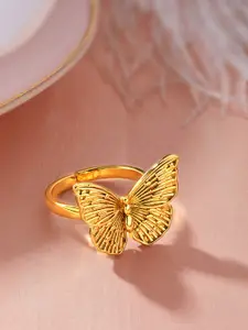 Tokyo Talkies X Rubans FASHION ACCESSORIES Gold-Plated Handcrafted Filigree Adjustable Butterfly Ring