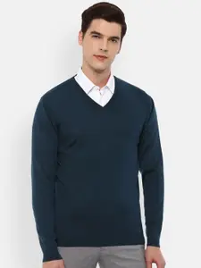 Van Heusen Van Heusen Men Navy Blue Pullover Sweater