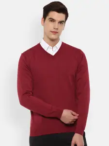 Van Heusen Men Red Solid Pullover