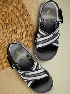 KazarMax KazarMax Boys Grey & Black PU Comfort Sandals