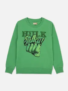Kids Ville Boys Green Hulk Featured Sweatshirt