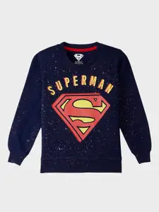 Kids Ville Boys Navy Blue Superman Printed Sweatshirt