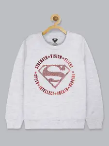 Kids Ville Boys Grey Superman Printed Sweatshirt