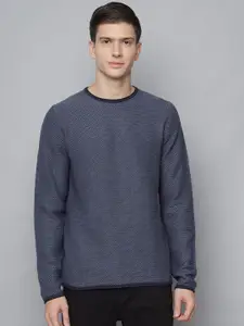 LINDBERGH Men Navy Blue Pullover Sweater