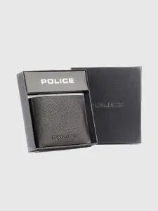 Police Men Black Solid Leather Wallet