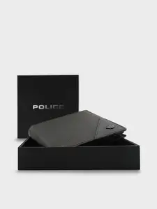 Police Men Black Solid Leather Wallet
