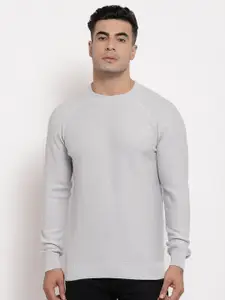 Red Tape Men Grey Solid Round neck Pullover