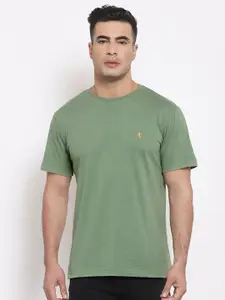 Red Tape Men Green Cotton T-shirt