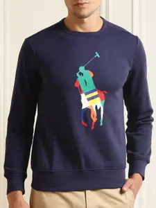 Polo Ralph Lauren Men Navy Blue Printed Sweatshirt