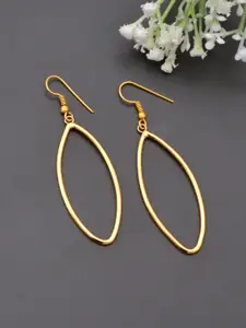 Silvermerc Designs Gold-Toned Leaf Shaped Drop Earrings