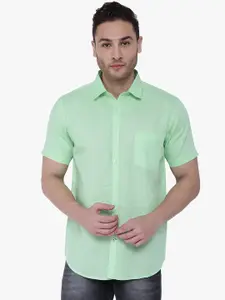 Southbay Men Green Solid Smart Tailored Fit Opaque Casual Shirt