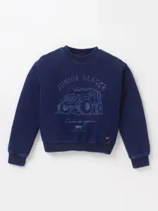 Ed-a-Mamma Boys Blue Printed Sweatshirt