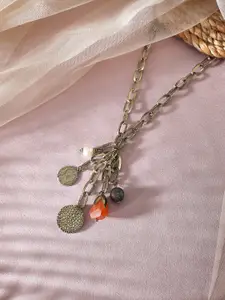 Rubans Women Gold Plated Interlinked Beads Pendant Necklace