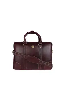 HiLEDER Unisex Brown Leather Laptop Bag