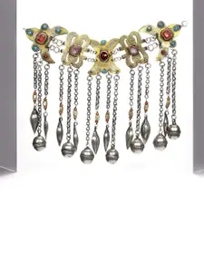 SANGEETA BOOCHRA Silver-Plated Silver Real Stones Studded Necklace