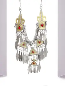 SANGEETA BOOCHRA Silver-Toned & Gold-Toned Silver Gold-Plated Handcrafted Necklace