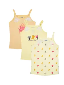 MeeMee Infant Girls Pack Of 3 Printed Cotton Camisoles