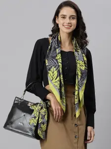 Tossido Women Yellow & Blue Printed Scarf