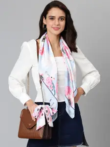 Tossido Women Pink & White Printed Scarf