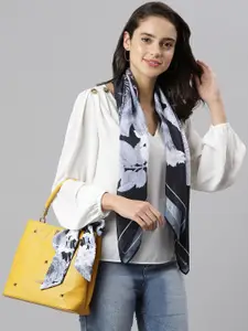 Tossido Women Black & Grey Printed Scarf