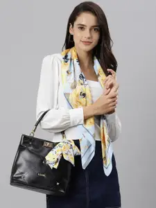 Tossido Women Yellow & White Printed Designer Scarf
