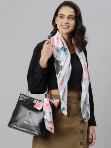 Tossido Women Green & Pink Printed Scarf