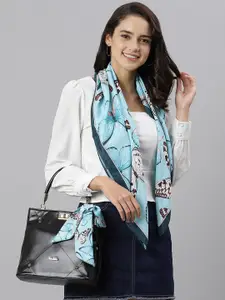 Tossido Women Blue & White Printed Scarf