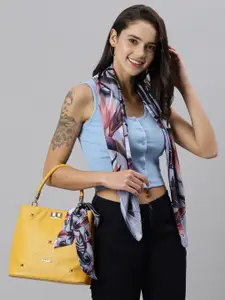 Tossido Women Purple & Peach-Coloured Printed Scarf